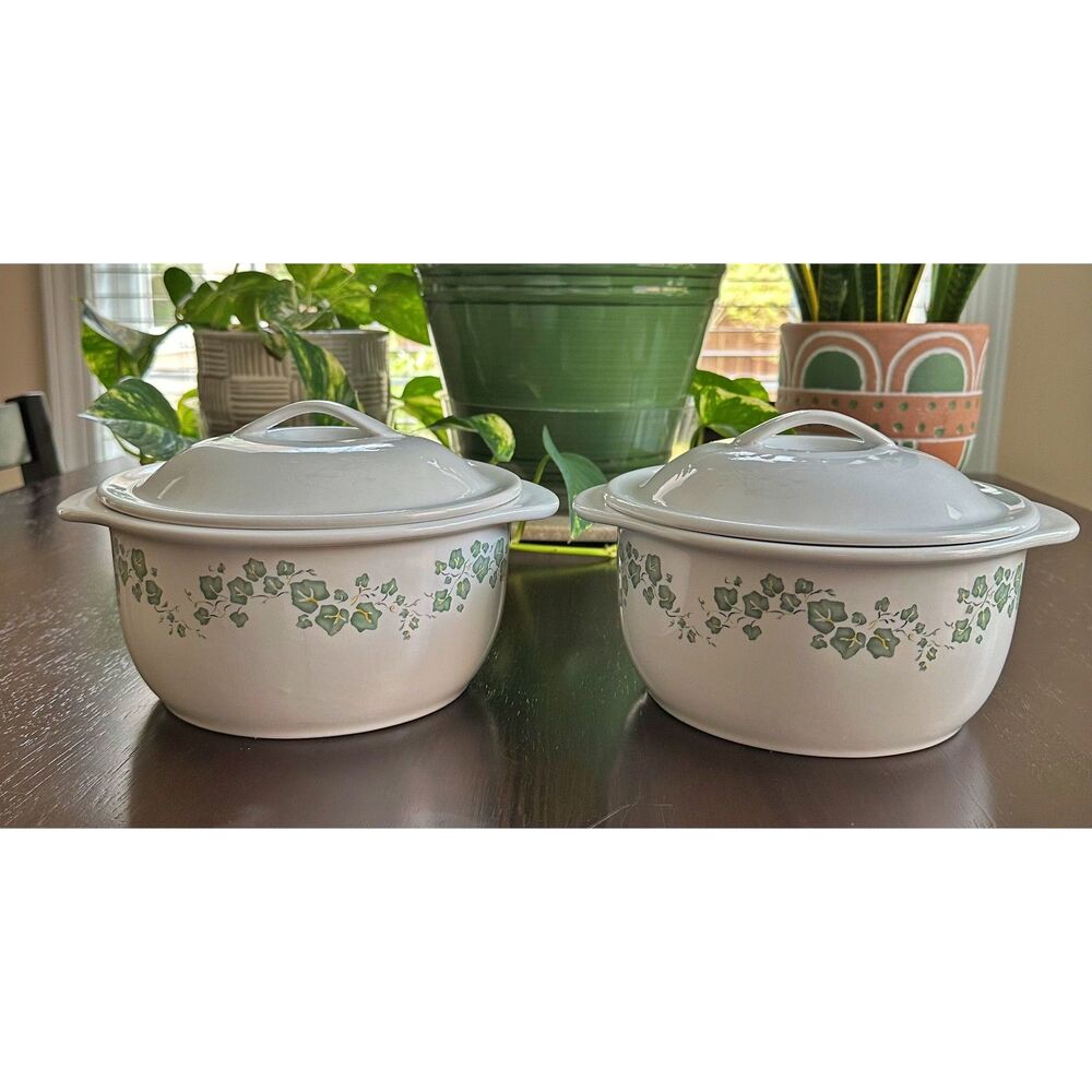 Corelle Coordinates Stoneware Callaway Ivy Casserole Dish (Qty 2) Leafy Vines